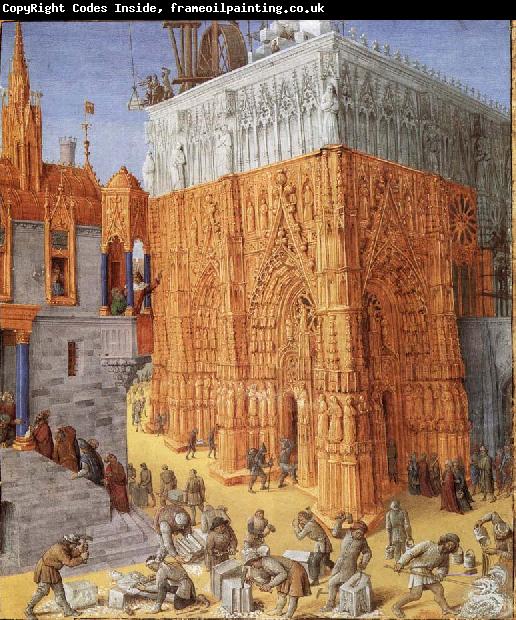 Jean Fouquet The building of the temple to jerusalem, from Flavius Josephus De antiquity skills and wars of the Jews